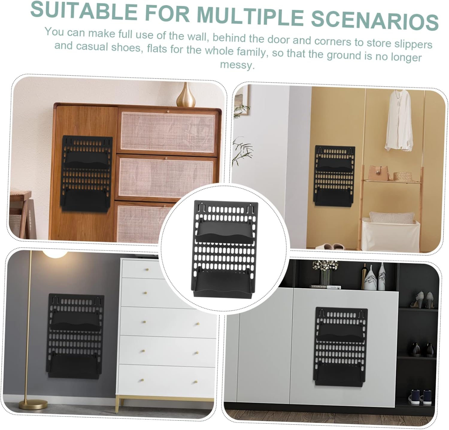 Multifunctional Wall Mounted Shoe Rack Adjustable Outdoor Indoor Organizer for Slippers and Shoes Space Saving Storage Solution for Entryway and Balcony