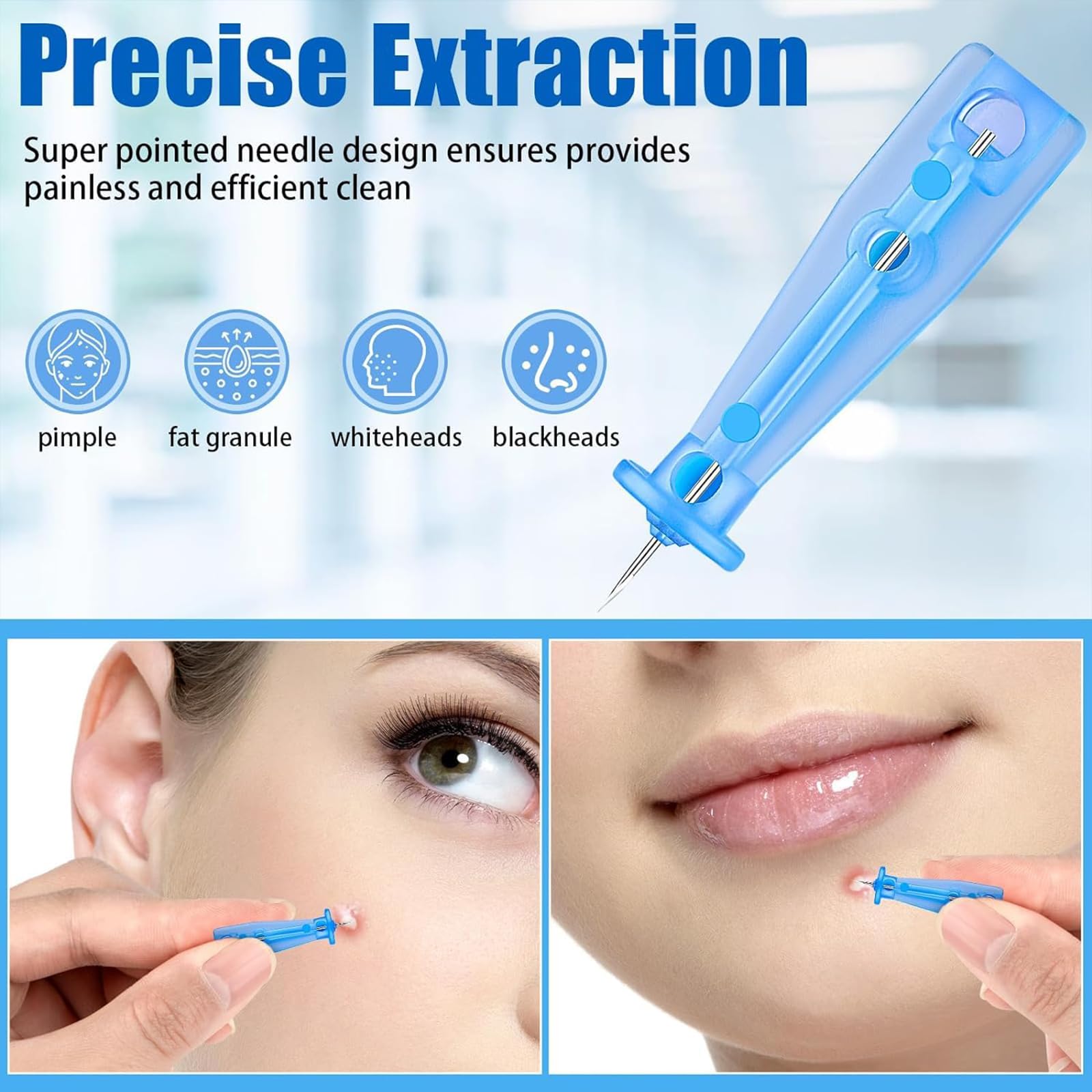 50 Pcs Black Head Remover Tool, Blackhead Removal Machine for Facial Care, Skin Cleansing Device, Portable Blackhead Extractor Kit for Skincare Routine, Easy to Use Blackhead Remover Tool for Personal Grooming 1