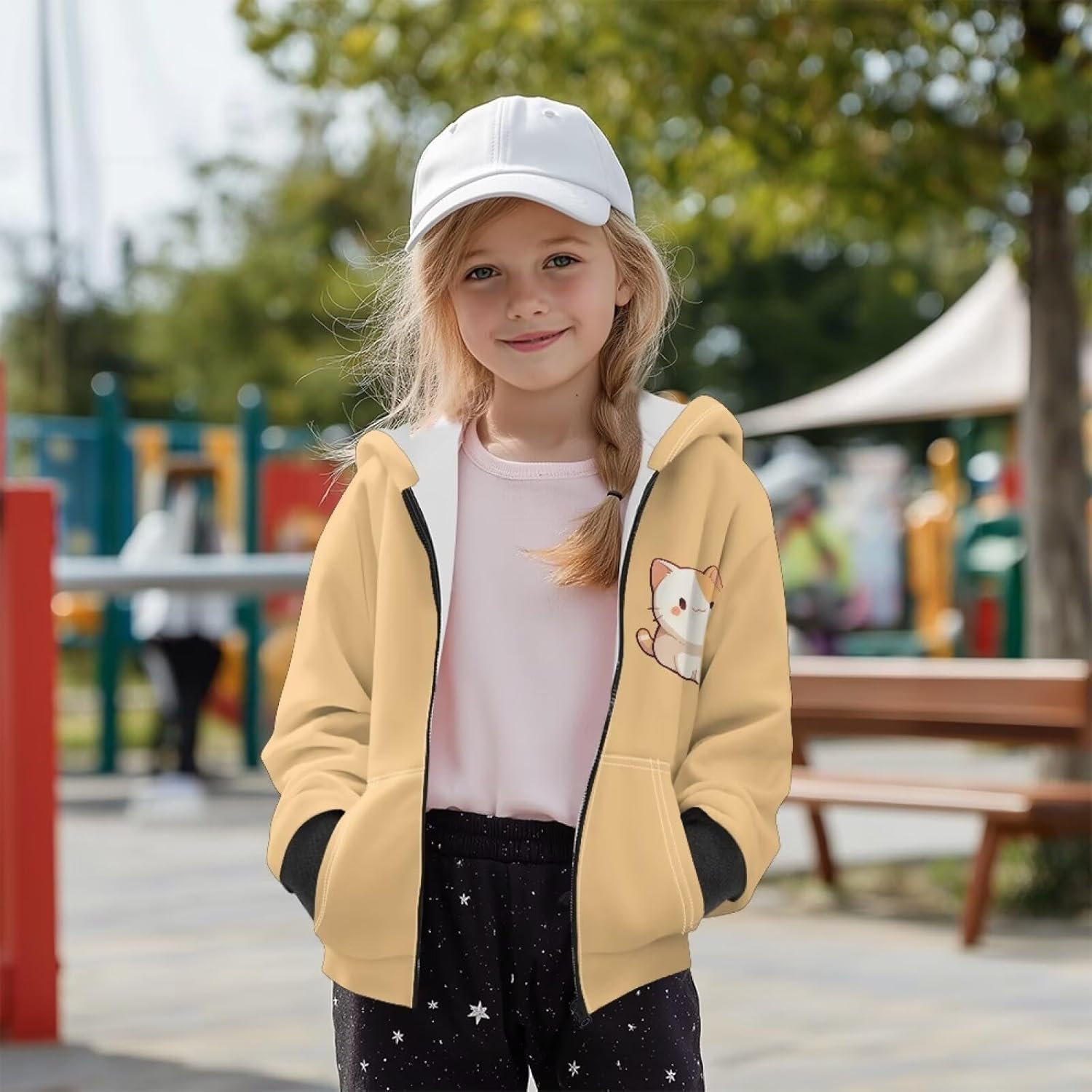 Active Girls Zip Up Hoodie Warm Fleece Hooded Casual Jacket for Girl Youth Kids Activewear with Pockets S-XL