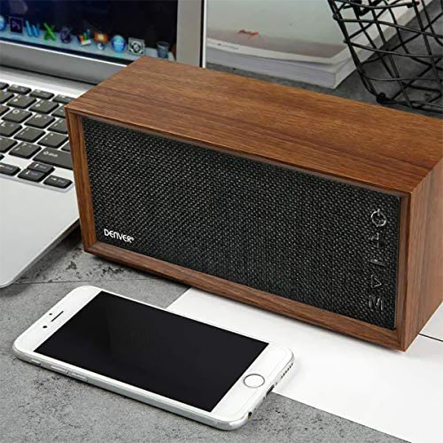 Denver BTS-210GREY Enceinte Portable 10 W Enceinte Portable stéréo Marron, Gris BTS-210GREY, 10 W, avec Fil &sans Fil