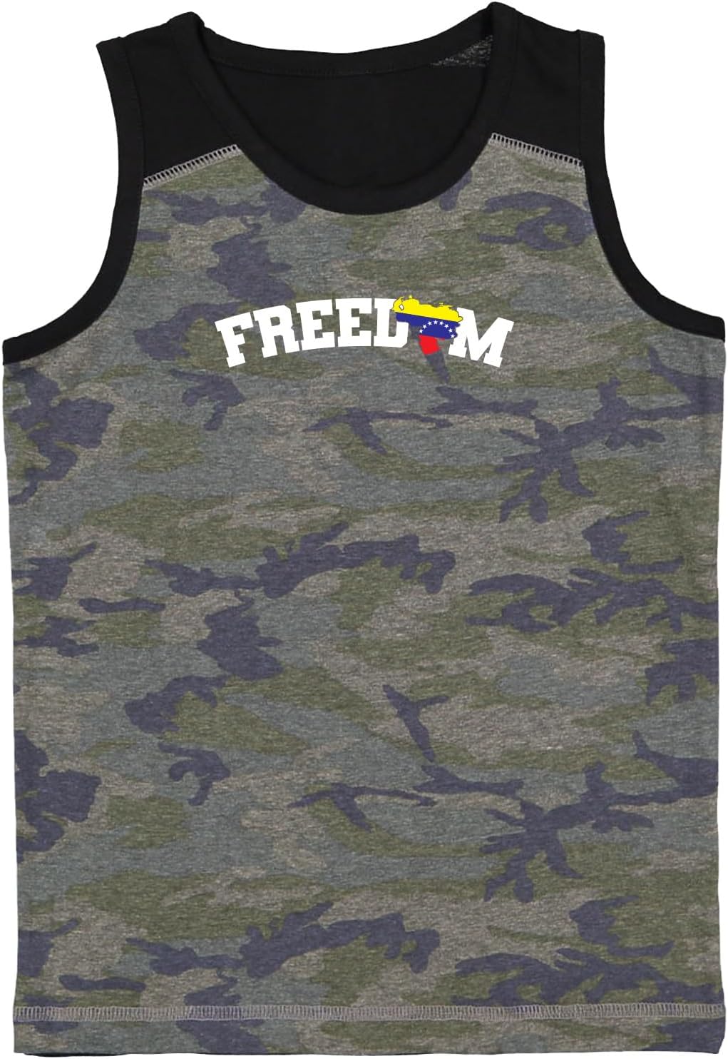 Freedom - Venezuela Country Flag Support Youth Contrast Back Tank Top
