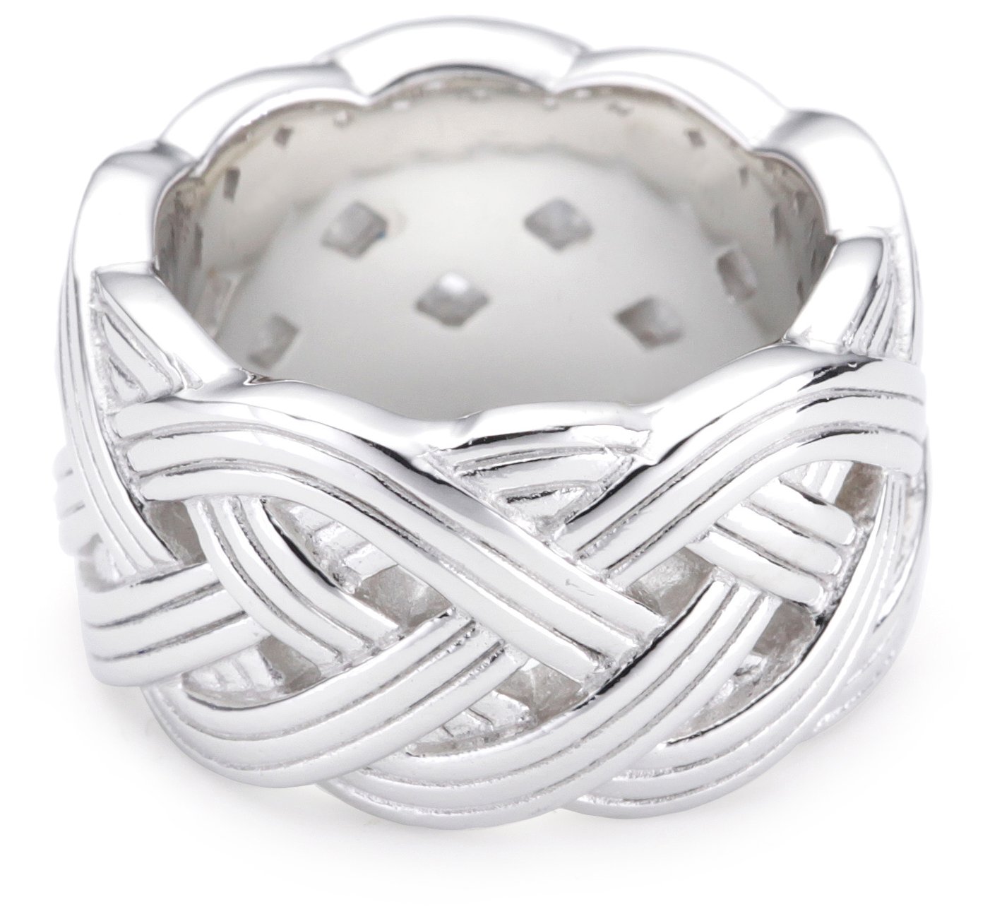 ESPRITS.Esrg91513A170 Pure Rope Xl Rw Silver Plain Ring