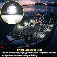 Vista 2 de Boaton Luces LED de pesca nocturna - Luces de cortesía, cubierta y navegación para barcos (blanco)