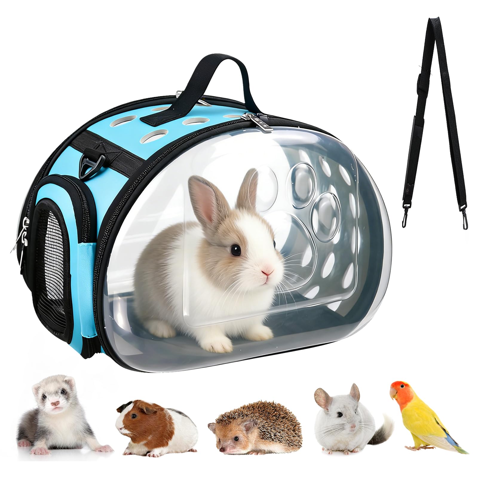 Sac de Transport Lapin, Cage de Transport Lapin Pliable, Caisse de Transport pour Chat pour Meerschweinchen, Chat et Petit Oiseau, Sac de Transport pour Animaux