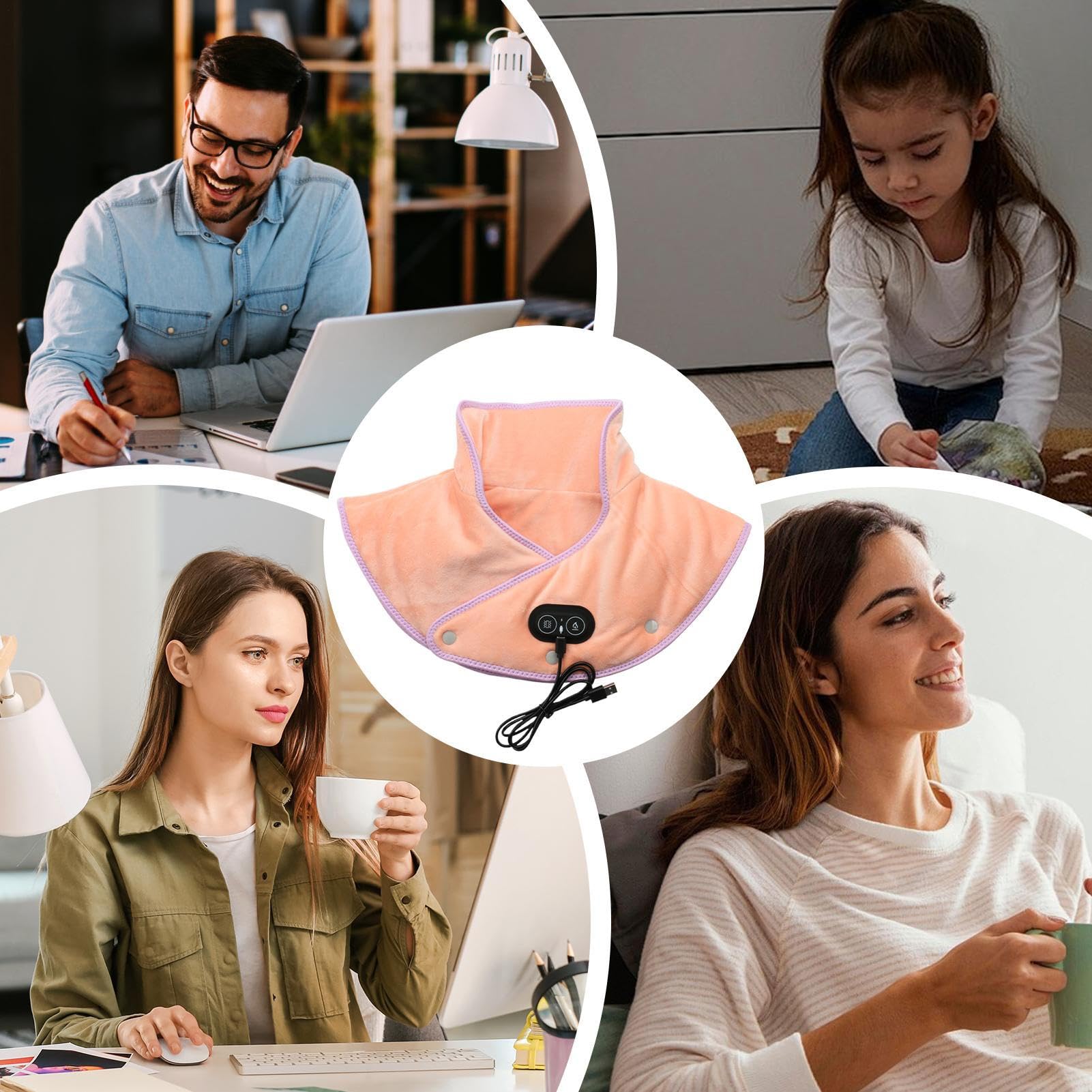 Cojín térmico para cuello y hombros 3 temperaturas, parada | Calentamiento De Cuello Con 3 Niveles De Calor Eléctrico Rápido, Apagado Automático Para M