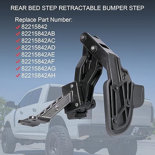 Miniatura 3 de Repuesto de escalón de cama de esquina trasera para Dodge Ram 2500 3500 2019 2020 2021 2022 reemplaza 82215842AH 82215842AD 82215842AE 82215842AC