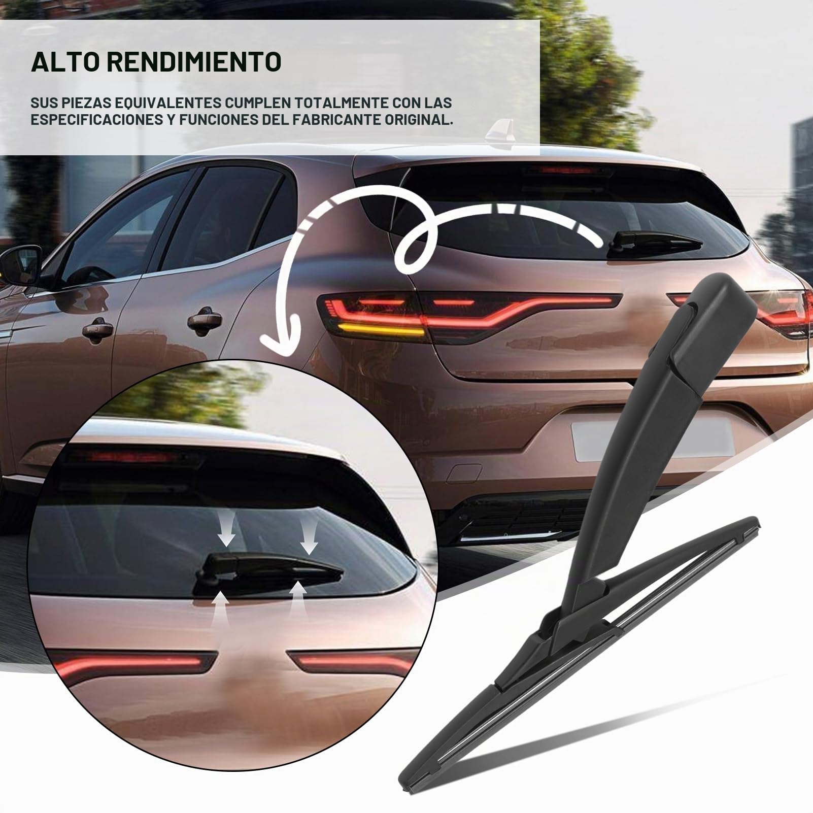 limpiaparabrisas trasero para Megane 4 2016-2022 Brazo y escobilla para limpiaparabrisas trasero Megane IV MK4