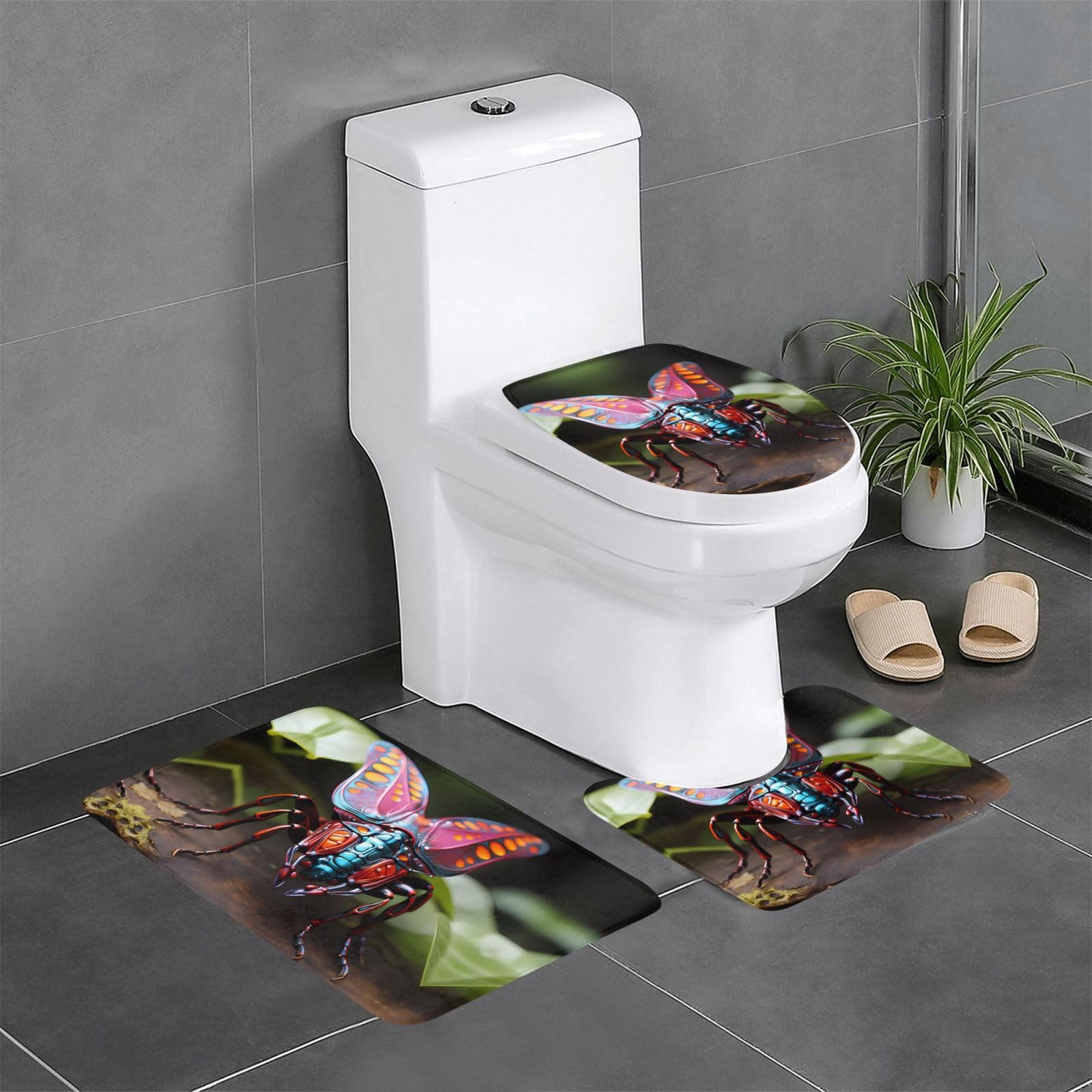Tapis de salle de bain antidérapants tapis de contour ovale rectangulaire