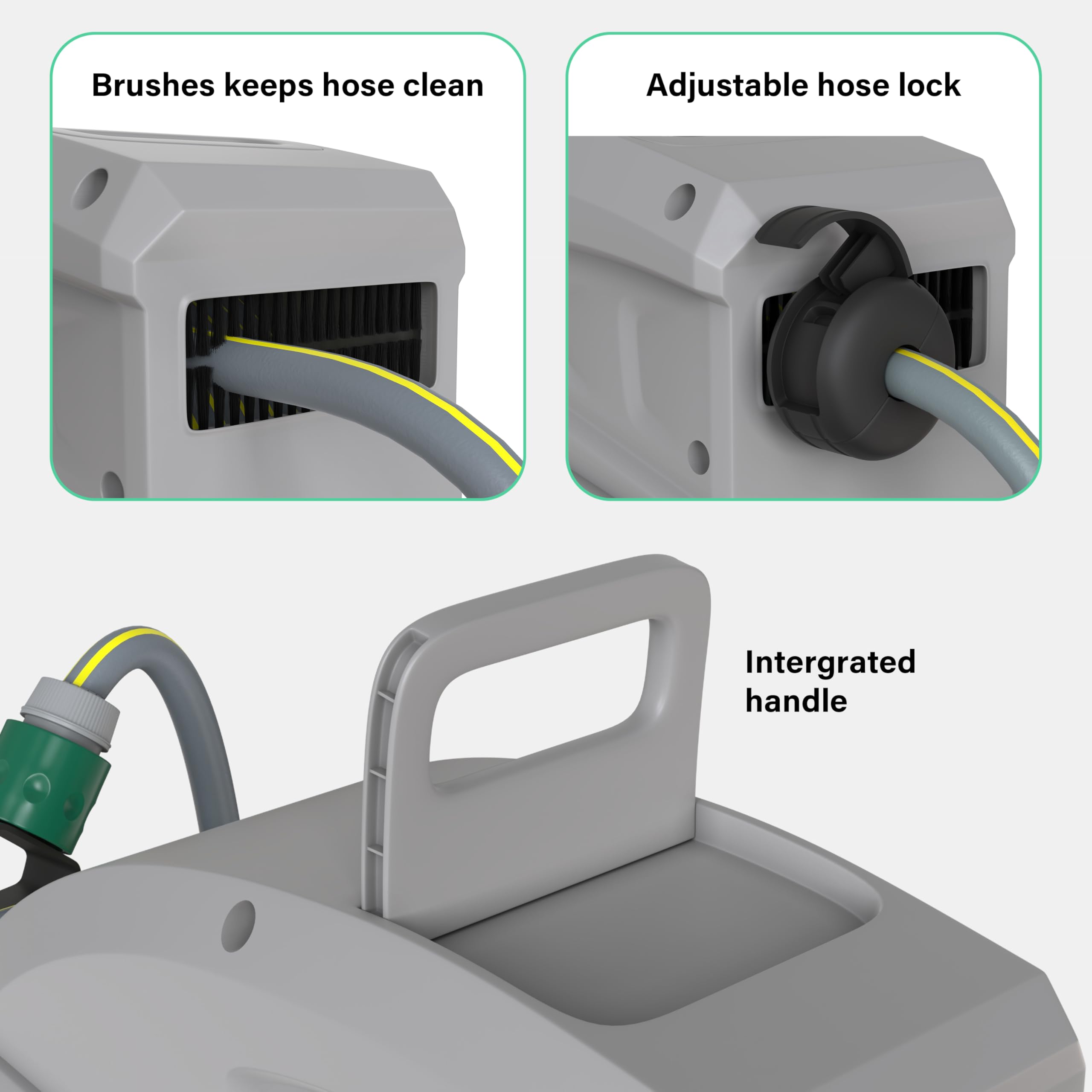 Wall Mounted Retractable Hose Reel 20m+2m Garden Water Holder Auto Rewind 180° | UK