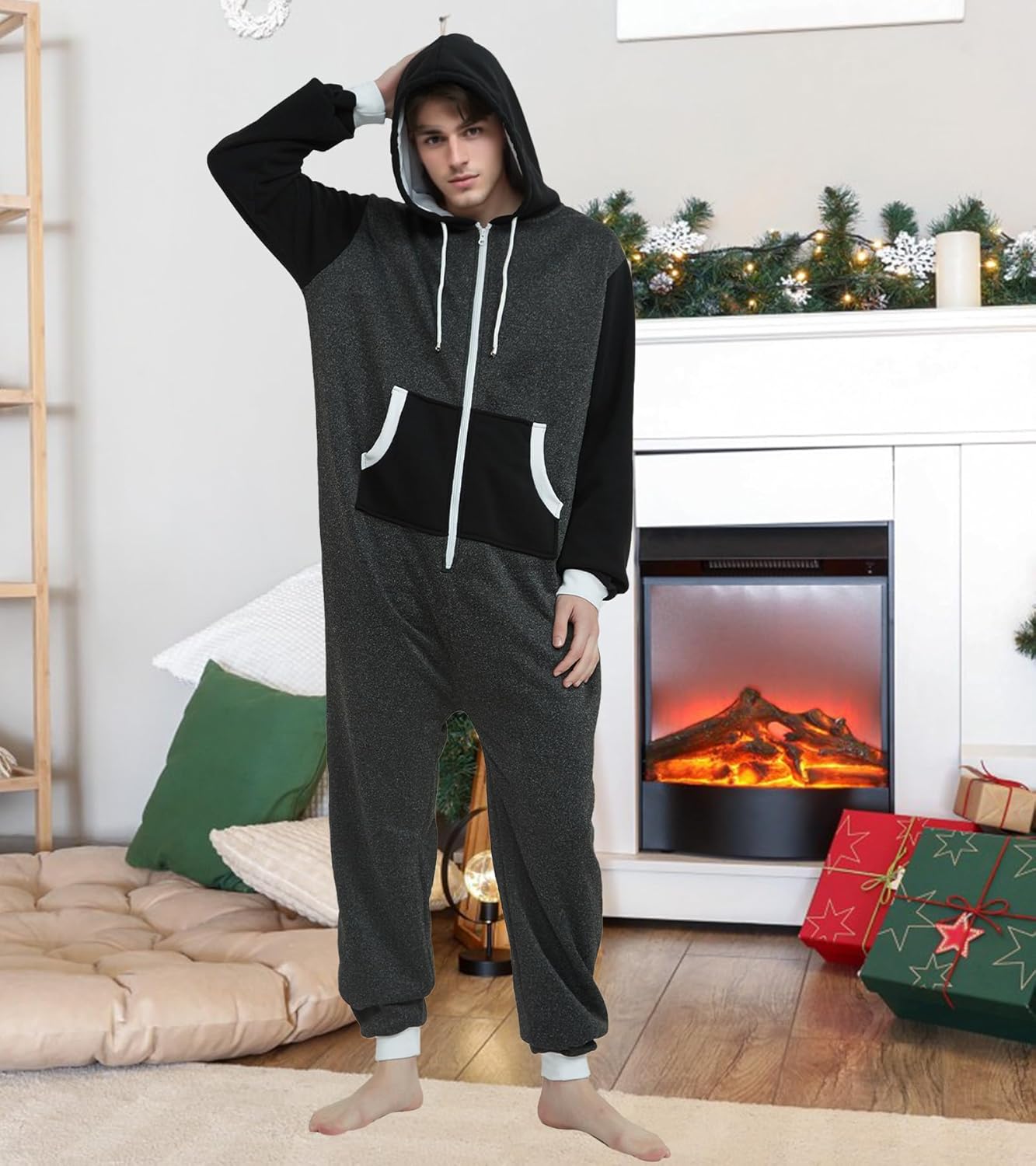 Mono Para Adultos, Pijamas De Franela Con Capucha Rosa, Ropa De Dormir De Una Pieza Para Mujer, Mono De Navidad, Regalos Para Invierno, Pijama De Año Nuevo / Pijamas De Mujer