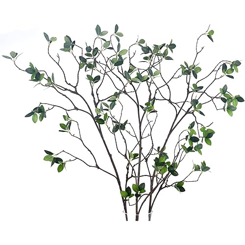 SzJias Artificial Branches for Vase Faux Stems Greenery Plant Stems for Vase Fake Tree Branches (3 Branches, 41.7 inch/Branches)