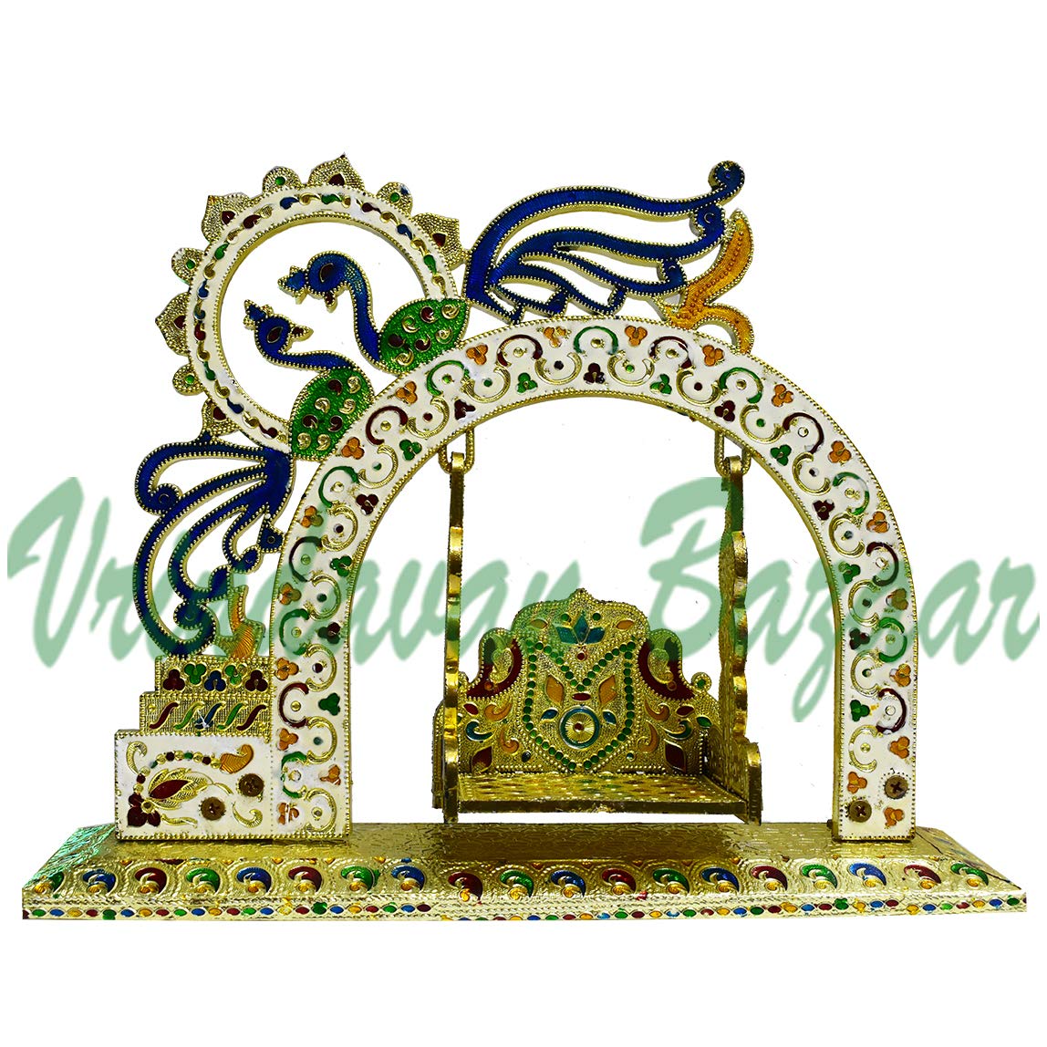 Buy Eternal bond peacock design jhula for Lord Krishna, Laddu Gopal Jhula, Swing for Krishna