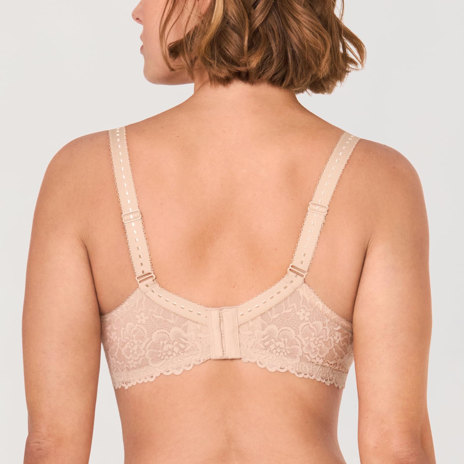 DELIMIRA Donna Reggiseno Minimizer in Pizzo Taglie Forti Coppa Completa con Ferretto Senza Imbottito