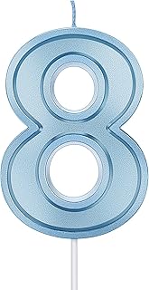 Sponsored Ad - Blue Birthday Candles 3.93in Extended Big Number Cake Candles for Kids,Adult, Cake Topper Decoration for We...