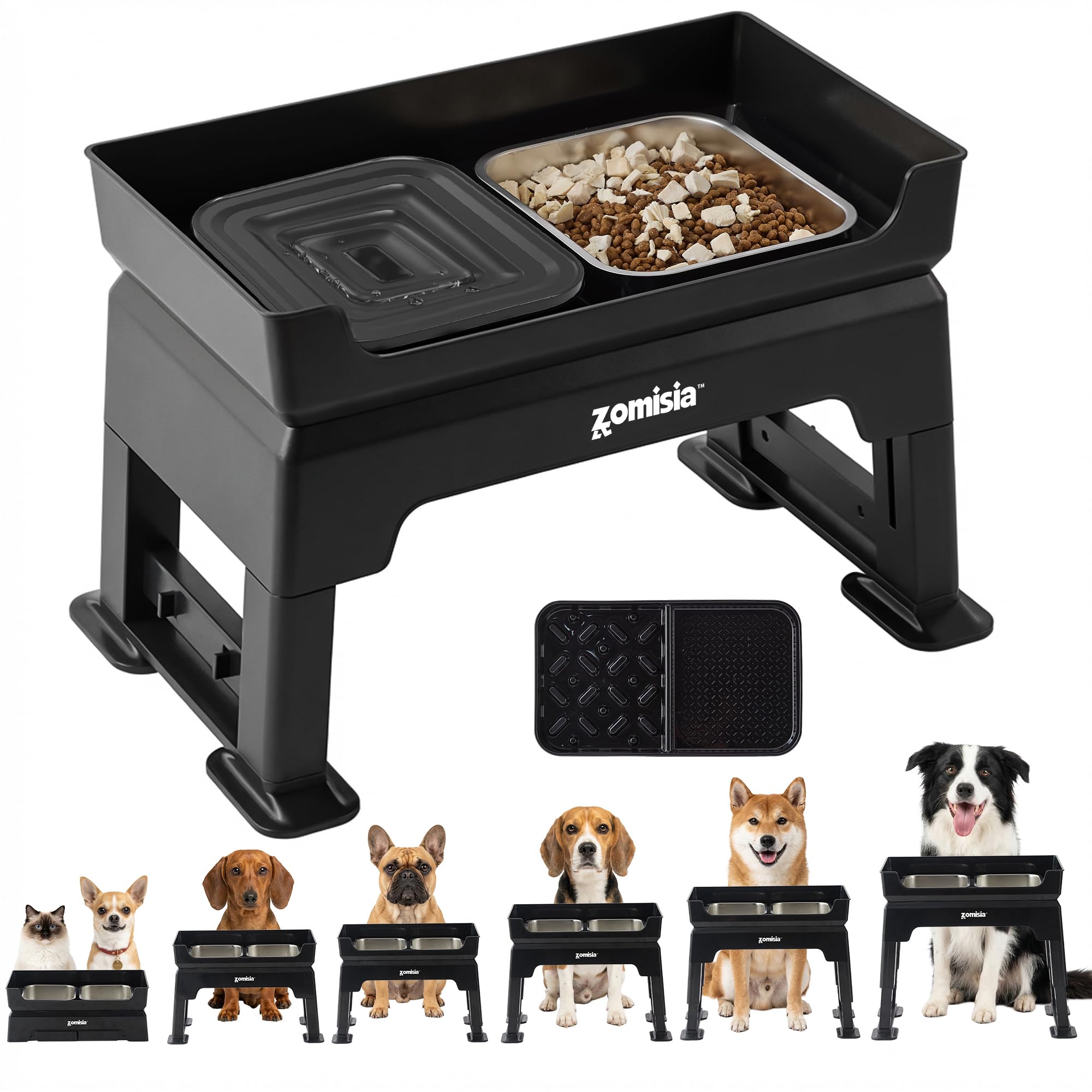 Amazon.com: ZOMISIA 3-in-1 Raised Dog Bowl - 6 Height Adjustable