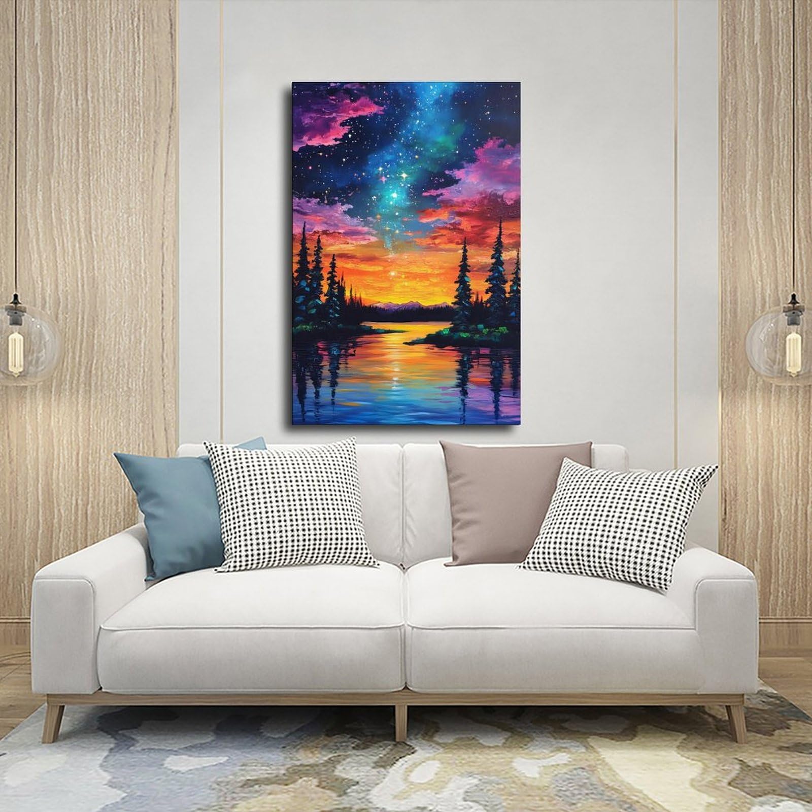 Leinwandposter "A Rotten Sunset And The Milky Way", Schlafzimmerdekoration, Landschaft, Büro, Raumdekoration, Geschenk, 50 x 75 cm