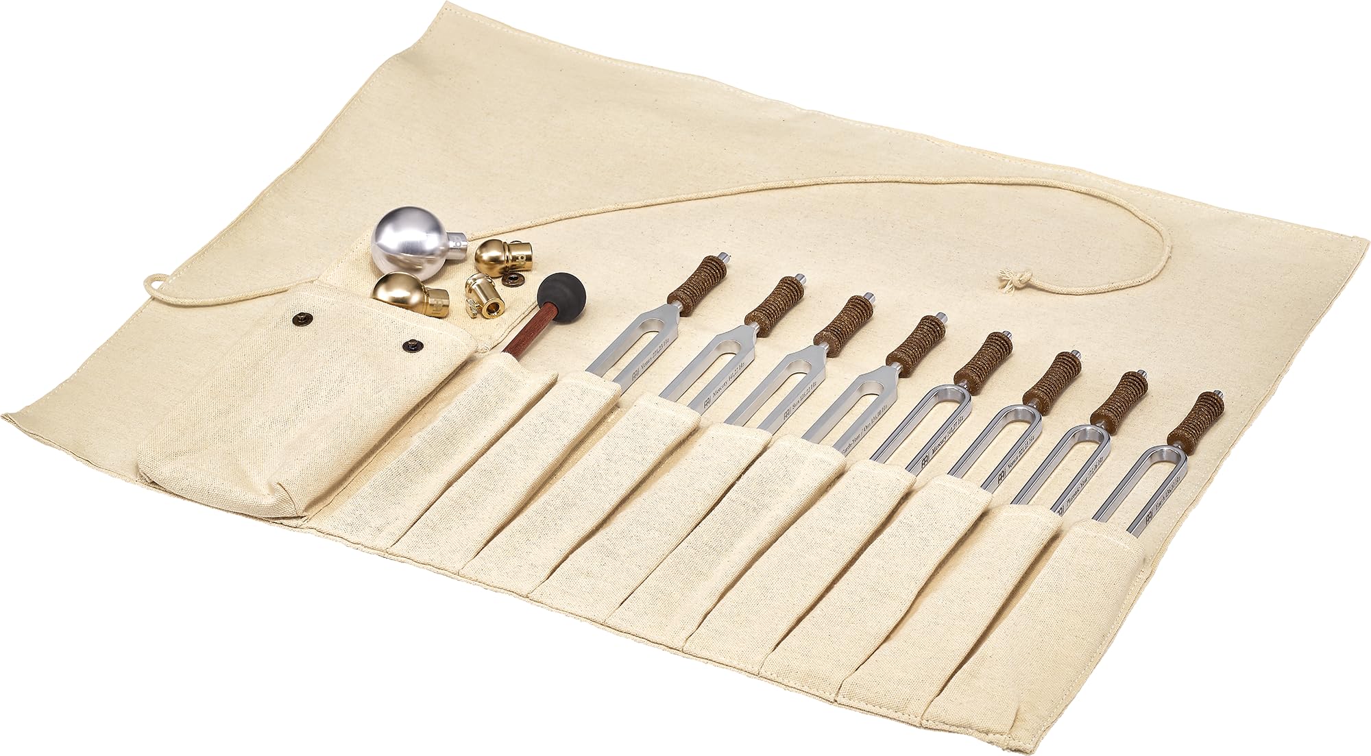 Sonic Energy Stimmgabel Baumwoll Tasche – Hülle für neun Stimmgabeln und Zubehör – Aufrollbar – Für Transport und Aufbewahrung (TFCB)