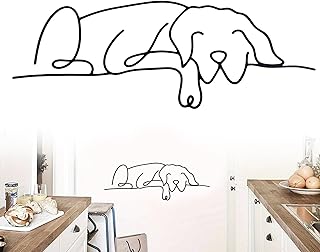 duozoanz Wanddeko Metall Schwarz Hund, Metallbilder Wanddeko Modern, Metalldeko Wand Minimalistisch, Deko Küche Wand Flur Wohnzimmer Schlafzimmer 30x11cm