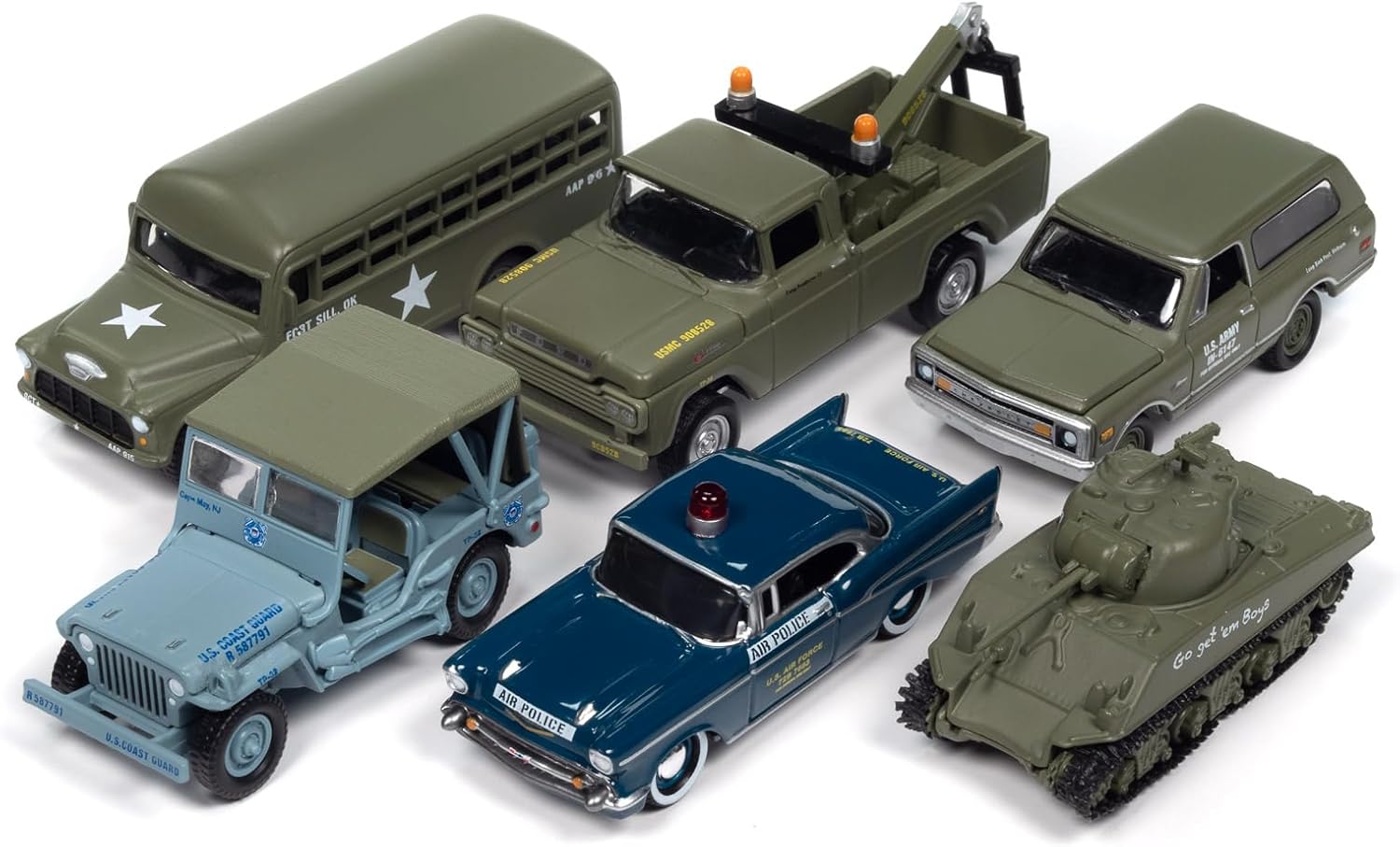Military Set B of 6 Pieces 2024 Release 2 Limited Edition Diecast Models by Johnny Lightning JLML011B
