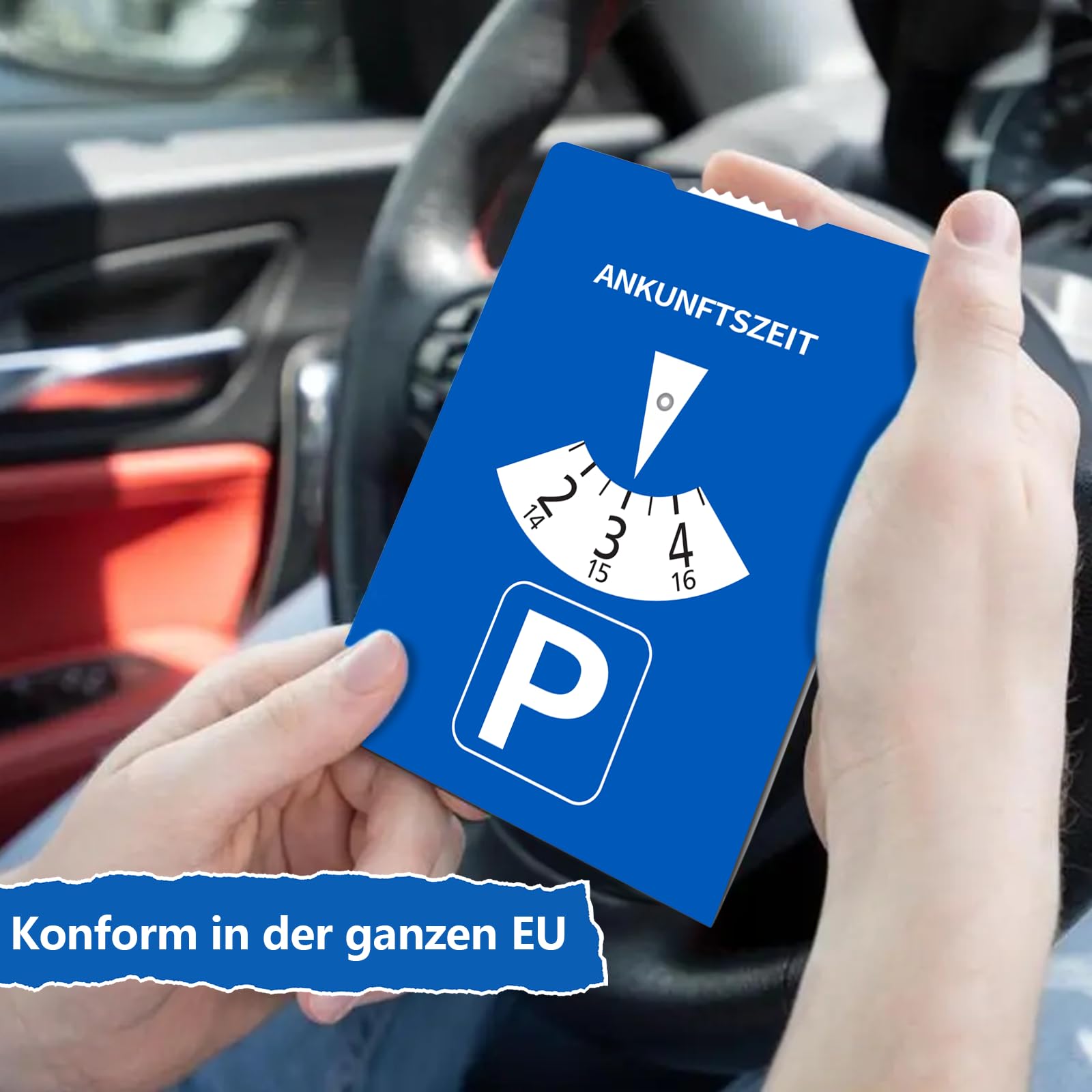 kinoco Parkscheibe aus Pappe, StVO-konform, 11x15 cm - Umweltfreundlich & strapazierfähig für Auto, LKW, Wohnmobile