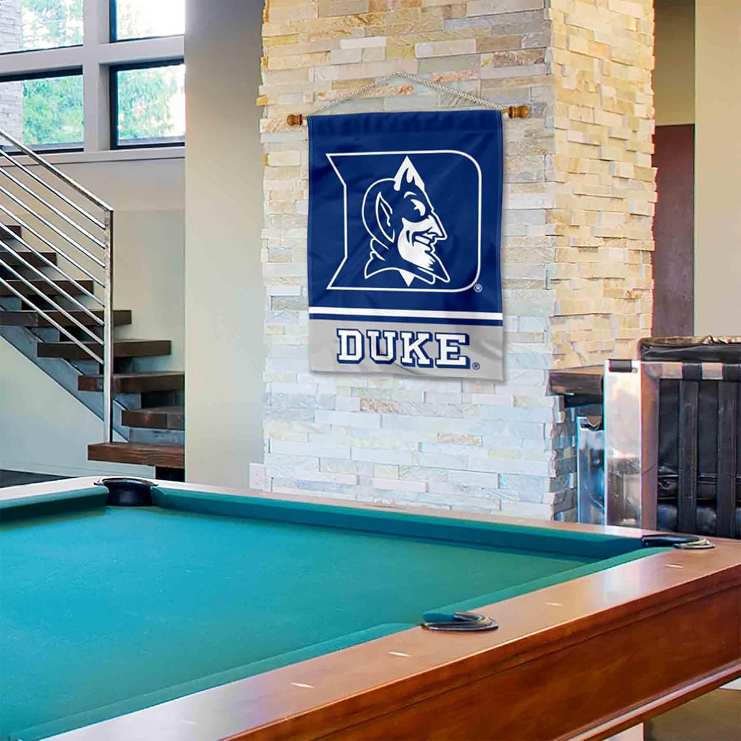 College Flags & Banners Co. Duke Blue Devils Banner with Hanging Pole