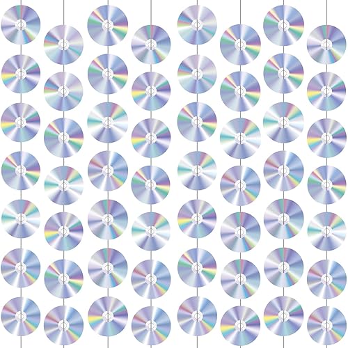 CD Disco Banners Retro 90s Theme CDs Paper Cutouts Hanging