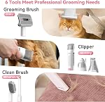 Afloia Dog Grooming Kit, Pet Grooming Vacuum & Dog Clippers & Brush for Shedding with Pet Clippers Tools, Low Noise Cat Hair Remover Supplies