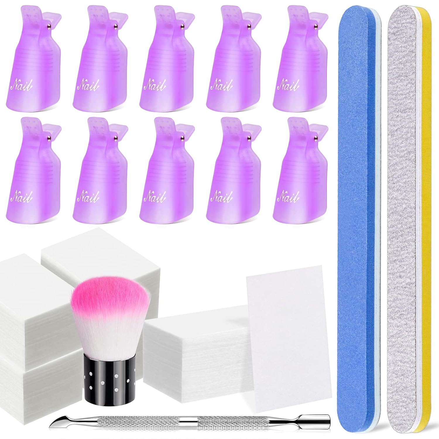 Gel Nail Polish Remover Clips, TsMADDTs Nail Polish Remover Kit with10 Nail Soak