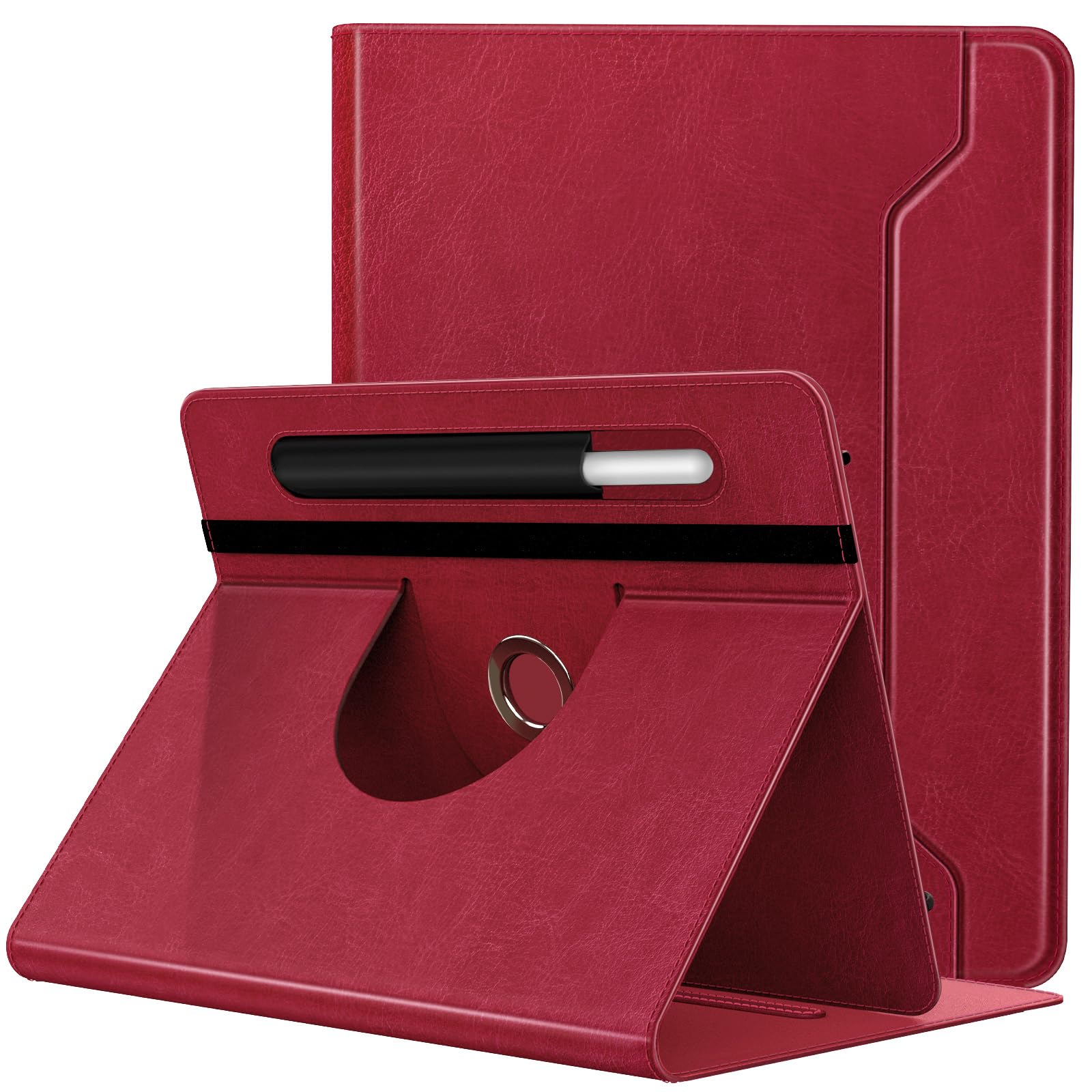 TiMOVO Universal Rotating Case for 11 Inch Tablet, Vintage Red