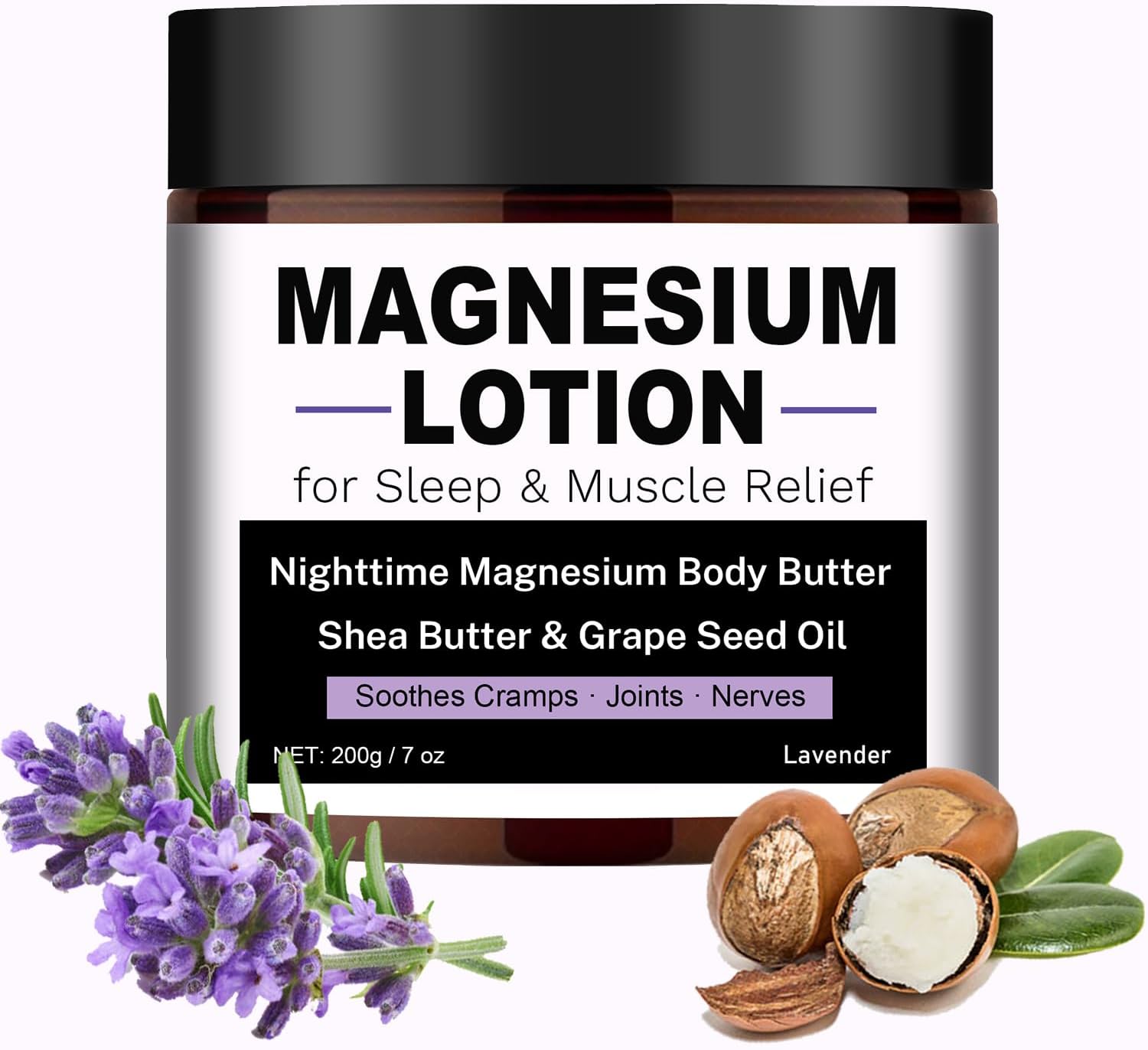 Magnesium Lotion for Sleep & Muscle Relief - Nighttime Body 