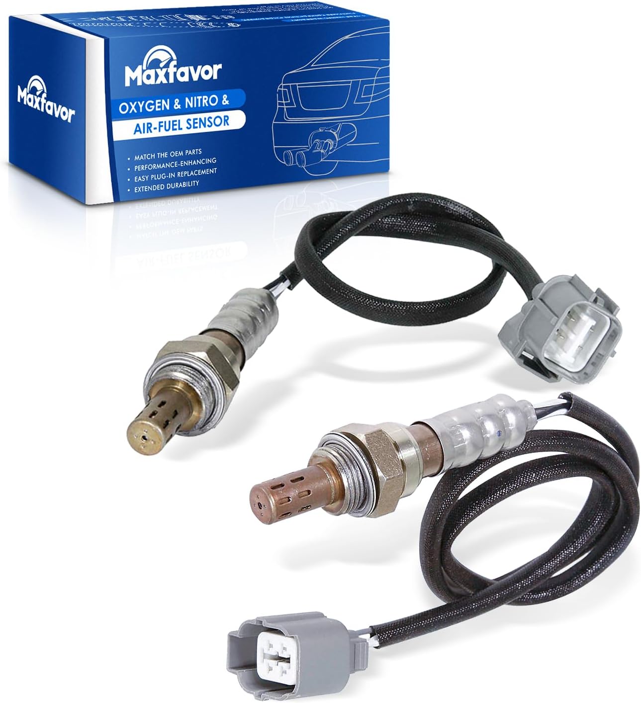 2Pcs Oxygen Sensor Direct Replacement for Honda 2005 2004 2003 2002 2001 Civic 1.7L O2 Sensor 234-4092 234-4123 Upstream Downstream 02 Sensor（D17A7 Engine Only