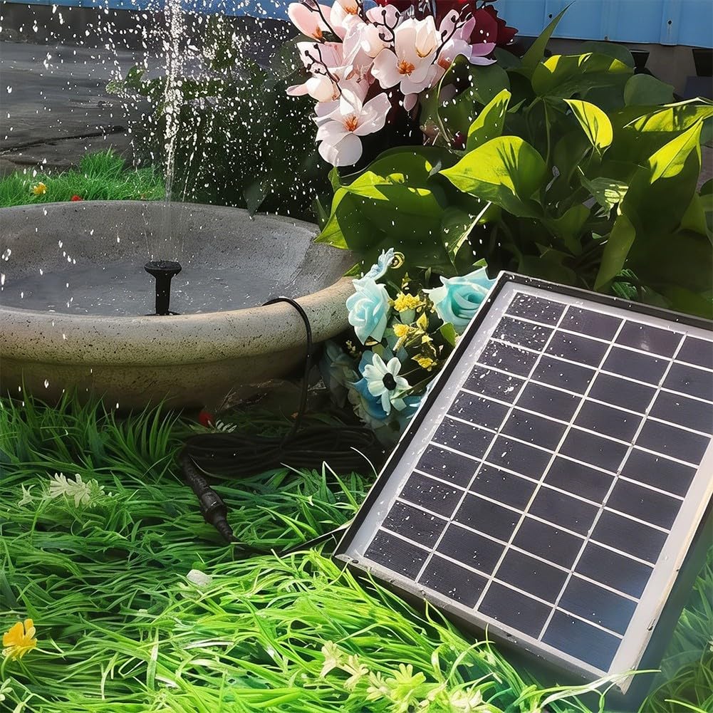 Pompa a fontana solare per esterni, per vasche da giardino per uccelli, pannello da 10 W, motore senza spazzole, altezza massima di sollevamento 2,5 m