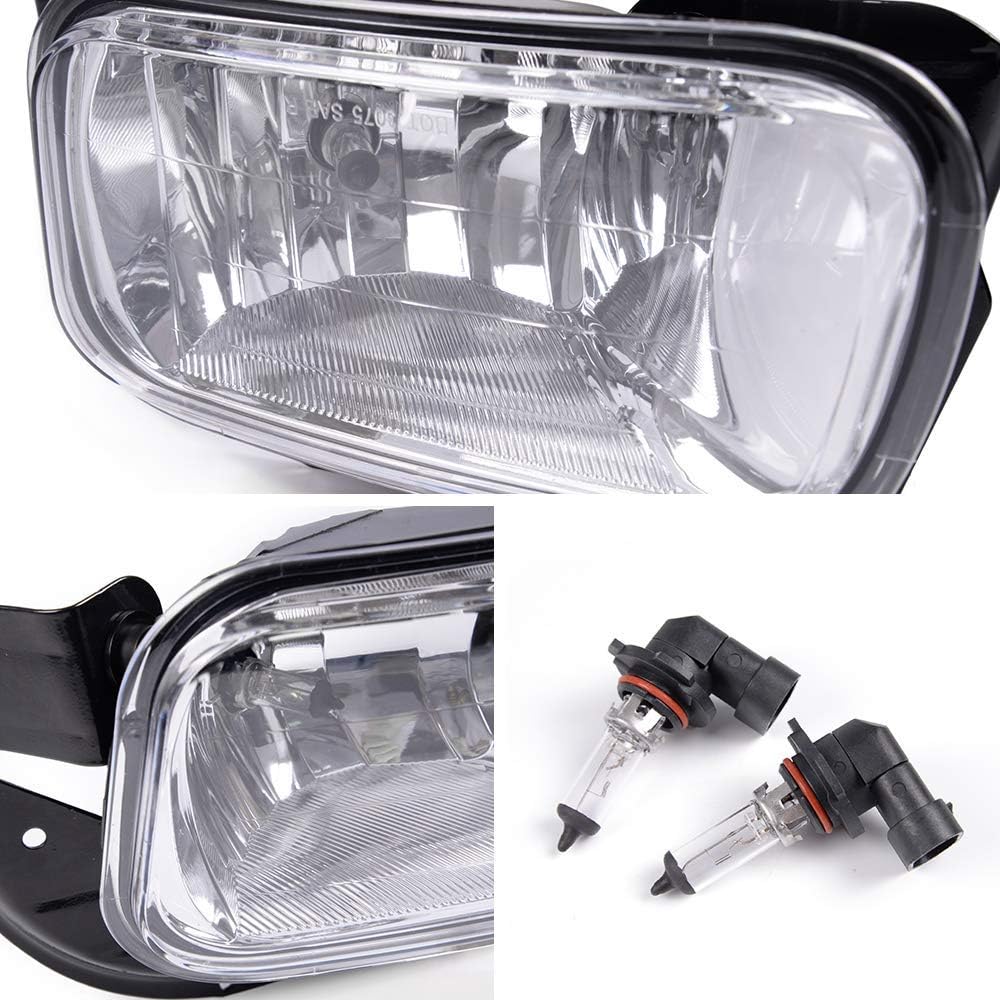 GPLUS CHEDA Fog Lights Assembly Compatible with 2009 2010 2011 2012 2013 2014 2015 2016 2017 Dodge Ram 2500/3500, 2009-2012 Ram 1500 Bumper Fog Light Lamps(A Clear lens)