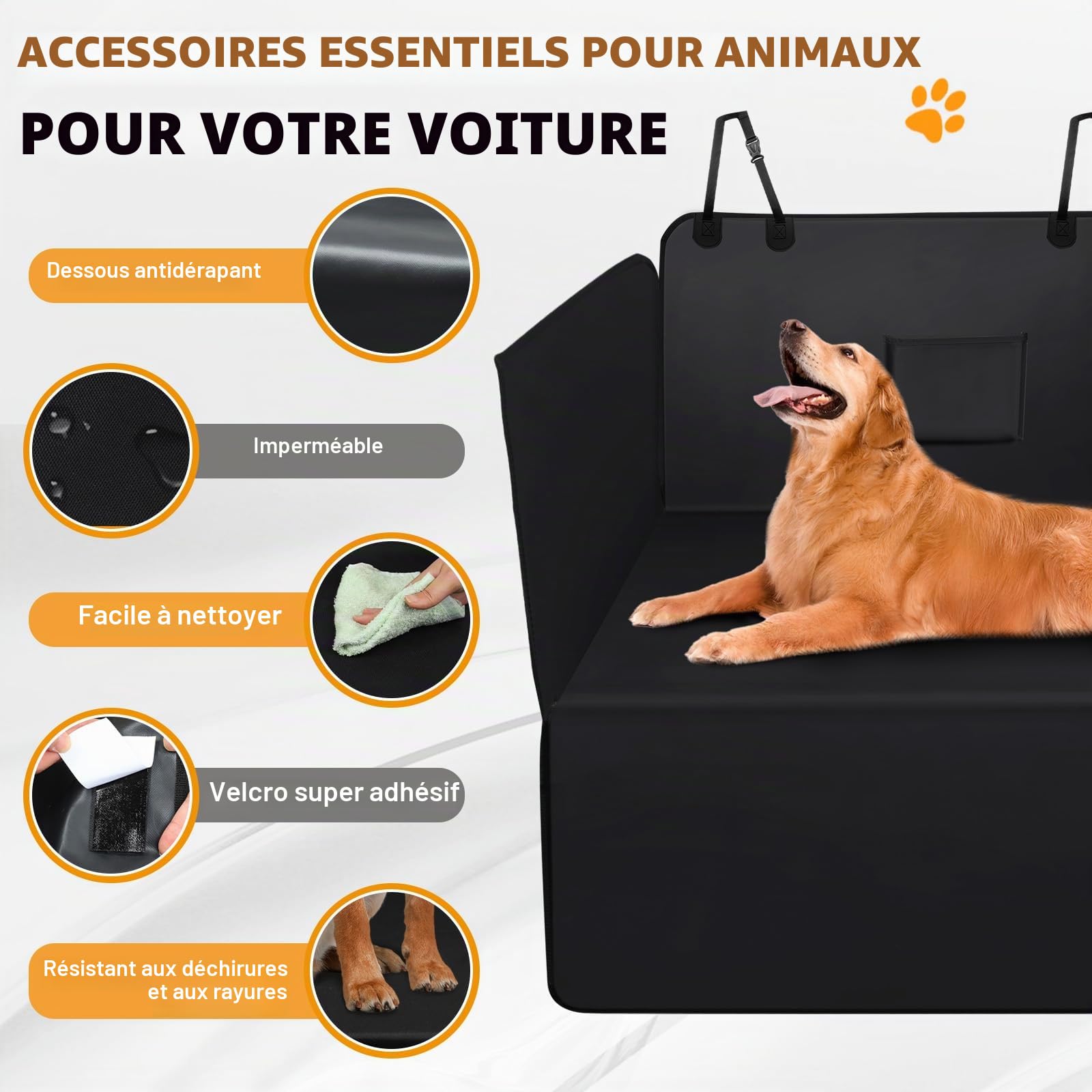Zanfqvo Protection Coffre Voiture Chien avec Protection latérale - Imperméable Antidérapante Housse de Coffre pour Chien - Universelle Protection Coffre pour Camion, Voiture, SUV