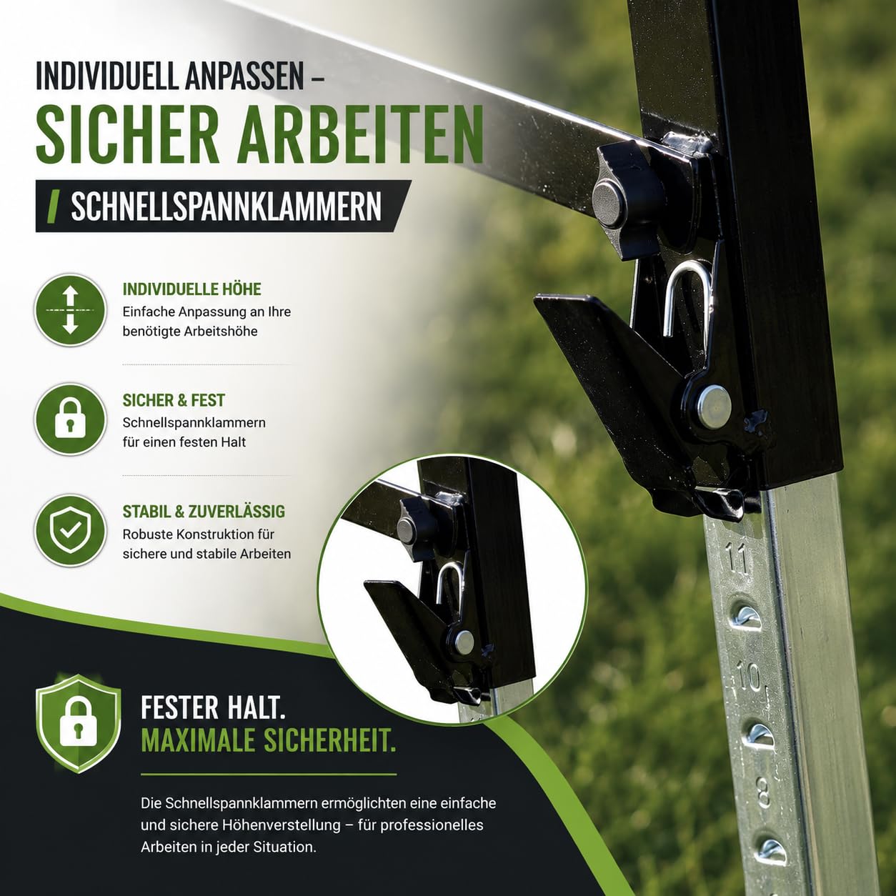 2x TRUTZHOLM Arbeitsbock Gerüstbock höhenverstellbar Teleskop Klappbock | 2er Set 300kg Tragkraft | Stahlbock 150kg je Bock Unterstellbock Stützbock Falt-Arbeitsbock Teleskop-Arbeitsbock
