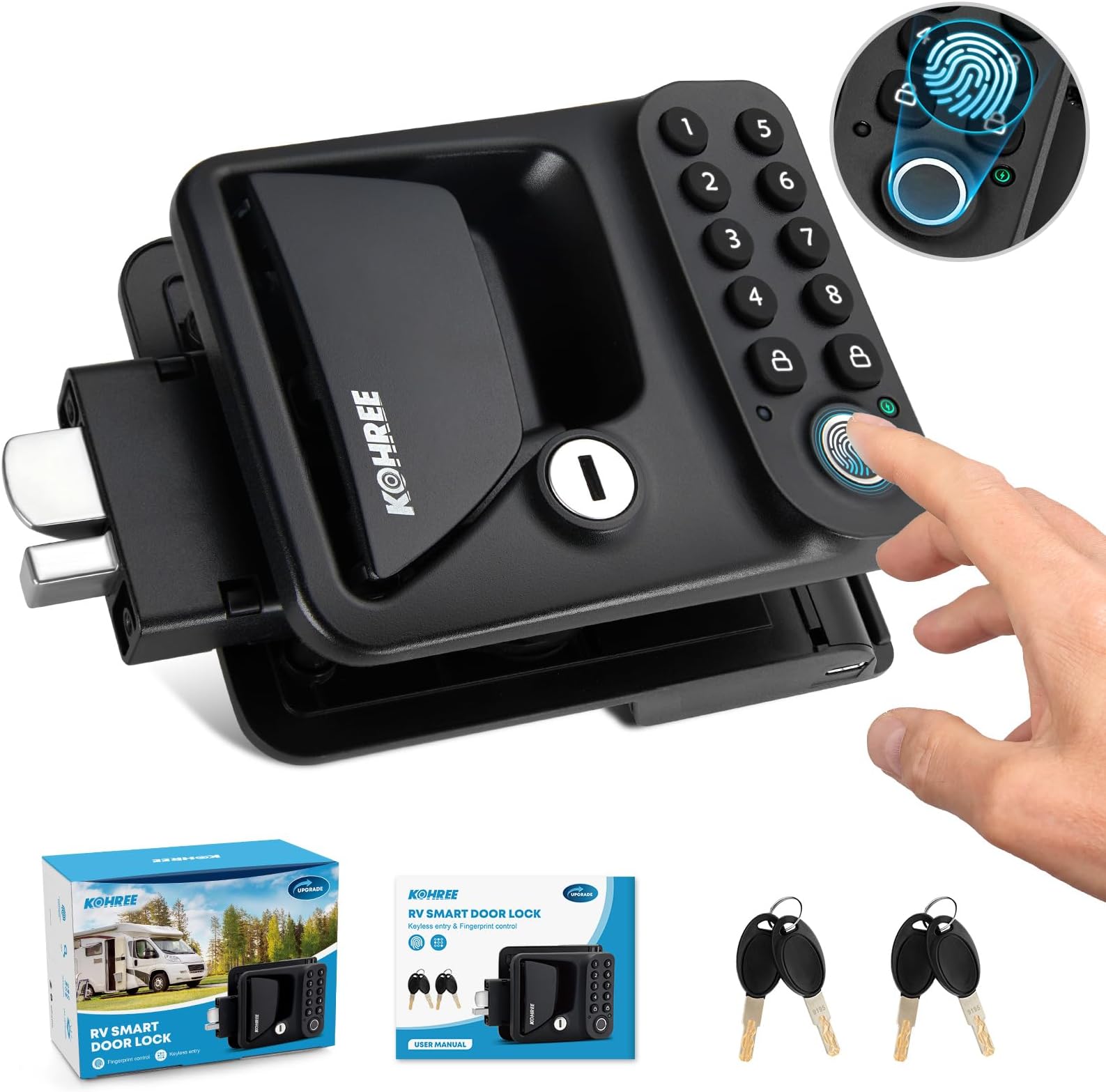 RVLOCK Compact RV Door Lock Replacement with Keyless Entry