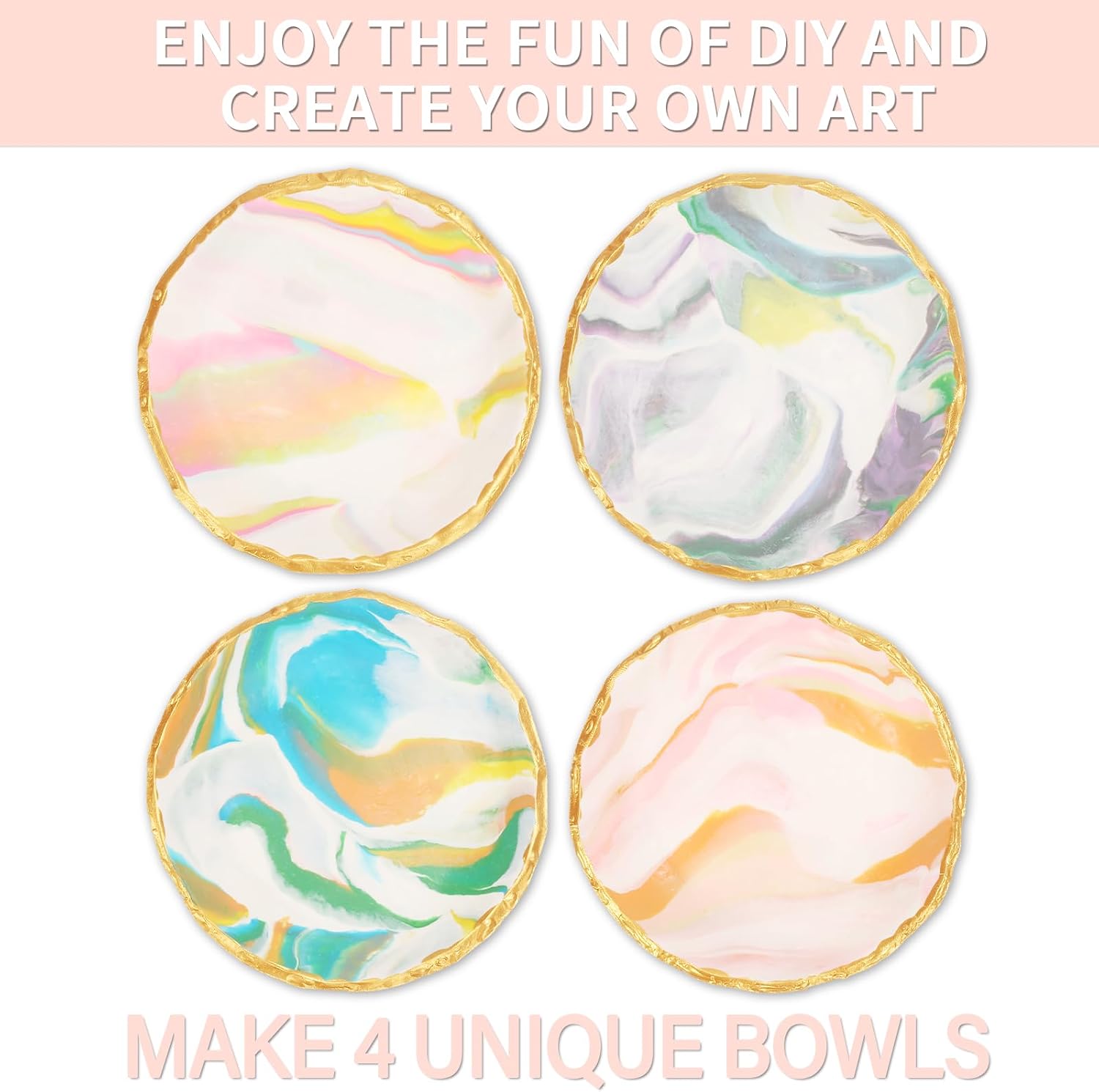  Make Your Own Clay Jewelry Bowls Arts and Crafts Kit for Teen Girls | Includes Baking Bowl Mold, Fun Birthday Gift for Kids Ages 8 9 10 11 12 13 14 Years Old, DIY Polymer Clay Dish Making Set thumbnail
