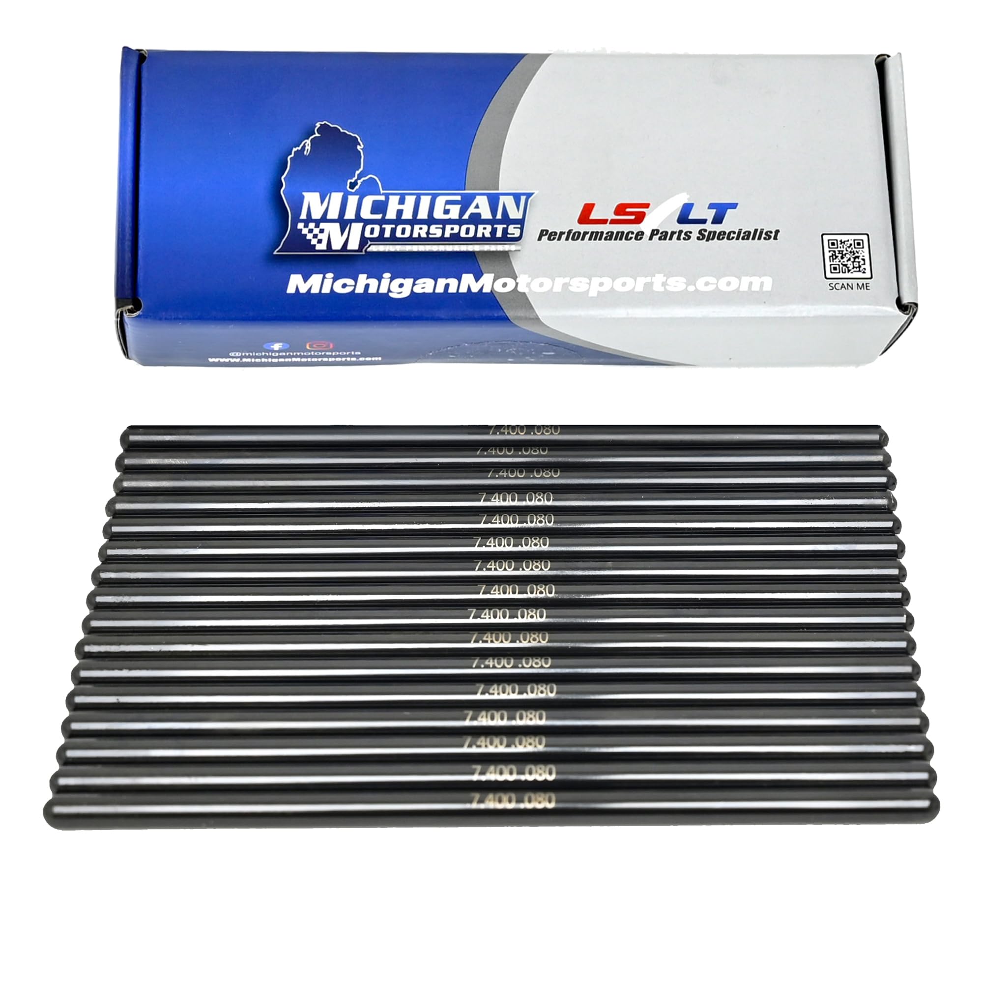 - Michigan Motorsports 7.400" Chromoly LS Pushrods | Stock Length 5/16" Diameter | Fits 4.8L 5.3L 5.7L 6.0L 6.2L LS1 LS2 LS3 LS6 L76 L92 L99 LQ4 LQ9 L33 LSA