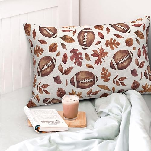 Miniatura 161 de Juego de 2 fundas de almohada de otoño de 18 x 18 pulgadas, hojas de arce de calabaza y búfalo a cuadros, decoración de otoño, de lino, Acción