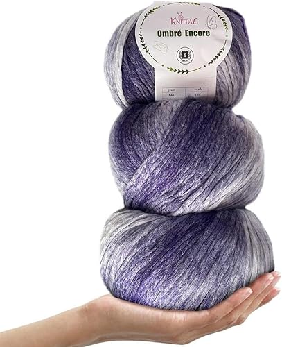 Miniatura 9 de Ombré-Encore - Ovillo de lana grueso para tejer, 3 bolas, 507 yardas14.82 oz, patrones gratis, hilo voluminoso multicolor de 5 pesos para tejer,