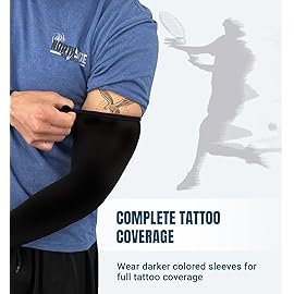 Aegend 3 Pair Sun Protection Cooling Arm Sleeves Compression - Tattoo Cover up - Sun Sleeves for Men Women Youth