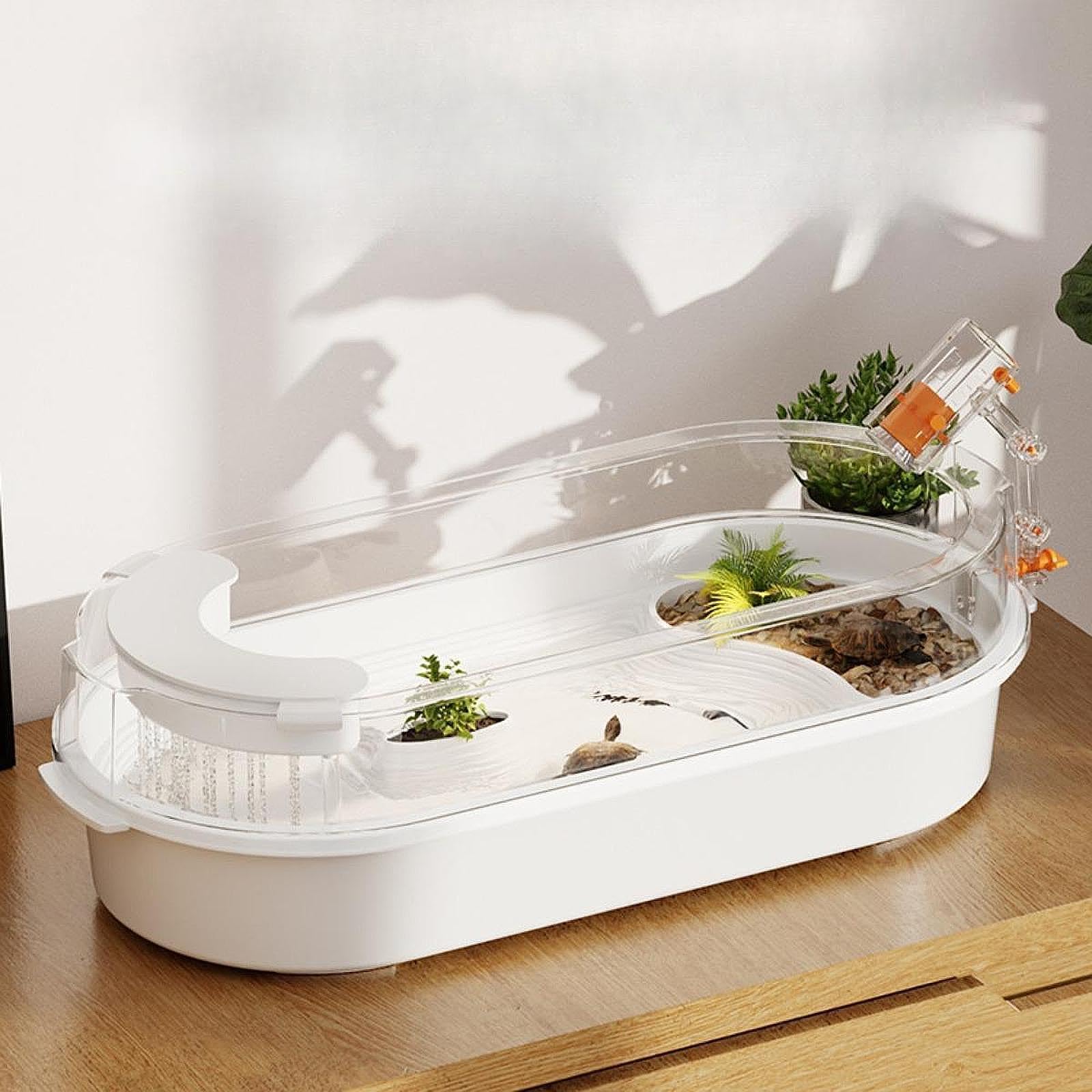 predolo Acuario de Tortugas, Terrarios de Mascotas, Caja de Rampa, área de Crianza de Trepadores con Plataformas, Hábitat de Reptiles para Anfibios de Rana, M