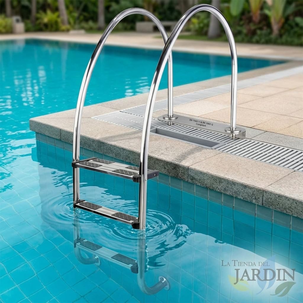 Suinga Échelle de piscine hors sol avec trop-plein - 2 marches