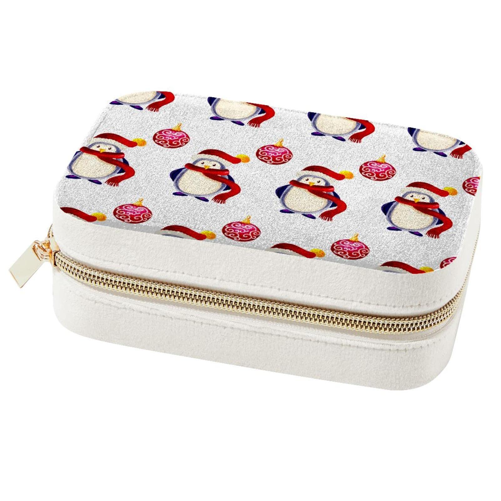 Boîte à bijoux de voyage pingouin portable pour week-end et vacances de fille