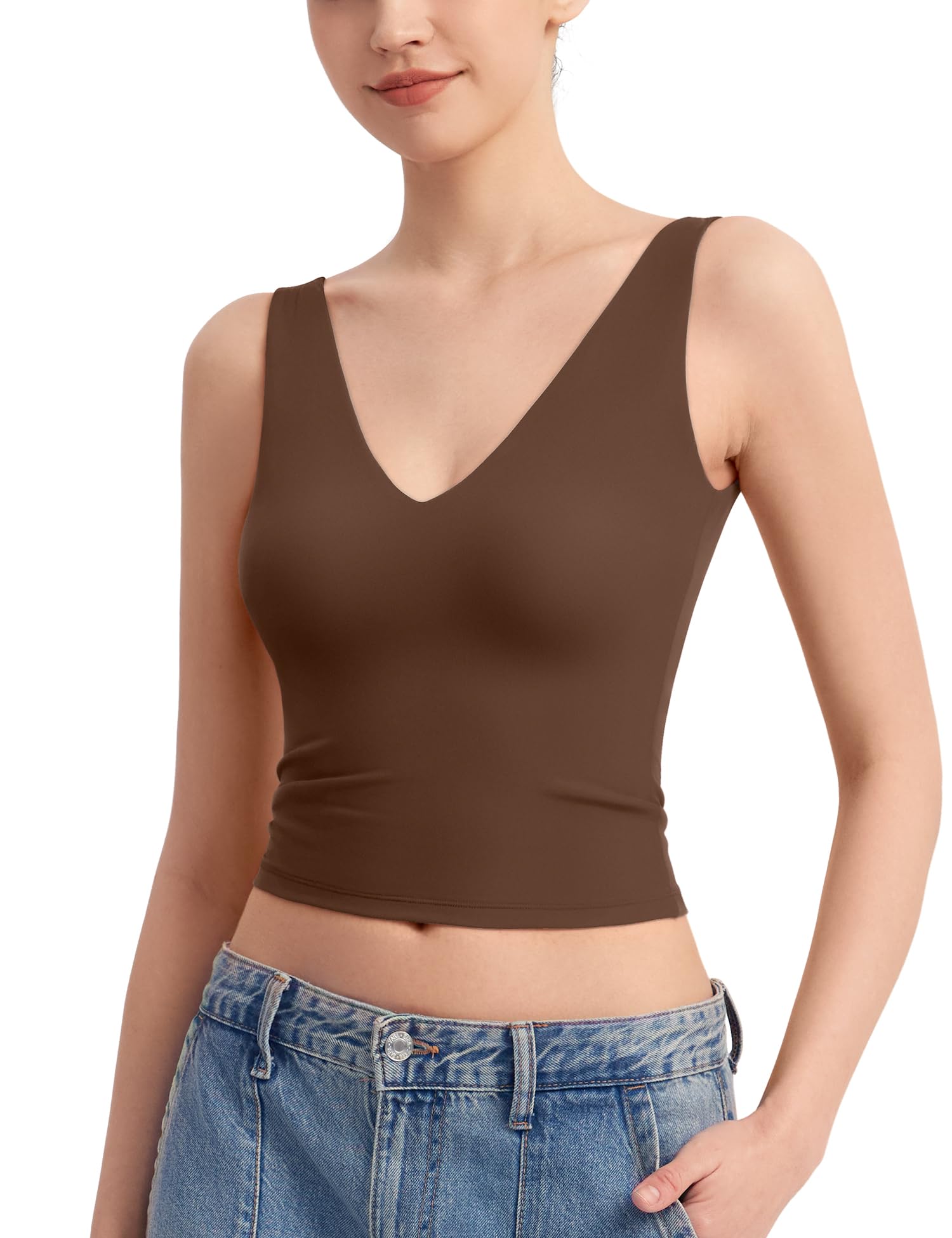 AHTJRT V Neck Wireless Bras For Women Soft Breathable Push-Up Bralettes