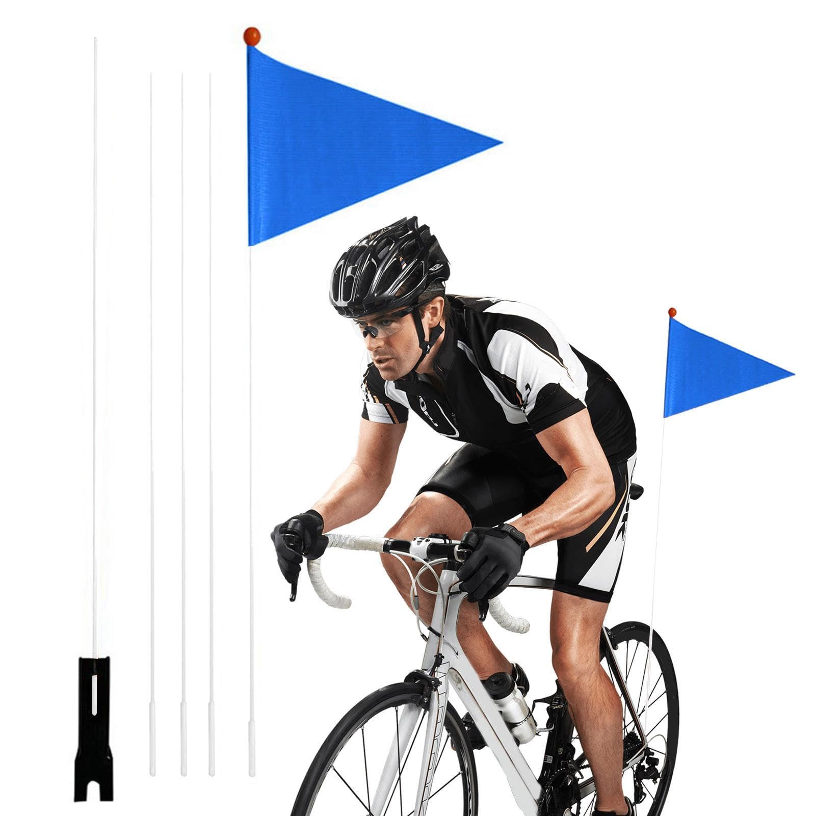 Vlaggenmast Fiets Vlag - Waterdichte 2,2 m Outdoor Vlaggen | Scheurbestendige fietsvlag met glasvezel paal voor outdoor fiets fietsen kinderen Ohicki