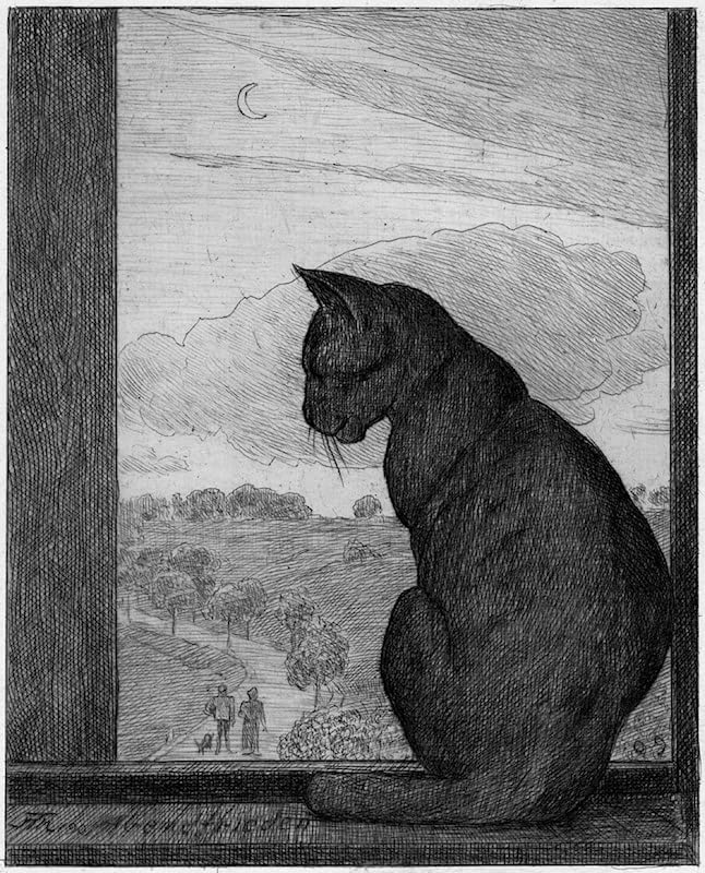 Impression d'art Il Gatto Hans Thoma affiche murale de qualité