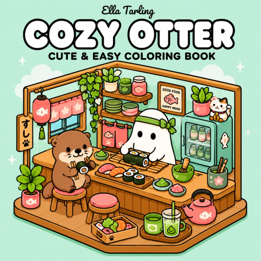 Cozy Otter Coloring Book: Relaxing Coloring Pages with Adorable Animal Corners, Cute Details and Cozy Vibes (Cozy Animal Corners Coloring Series)