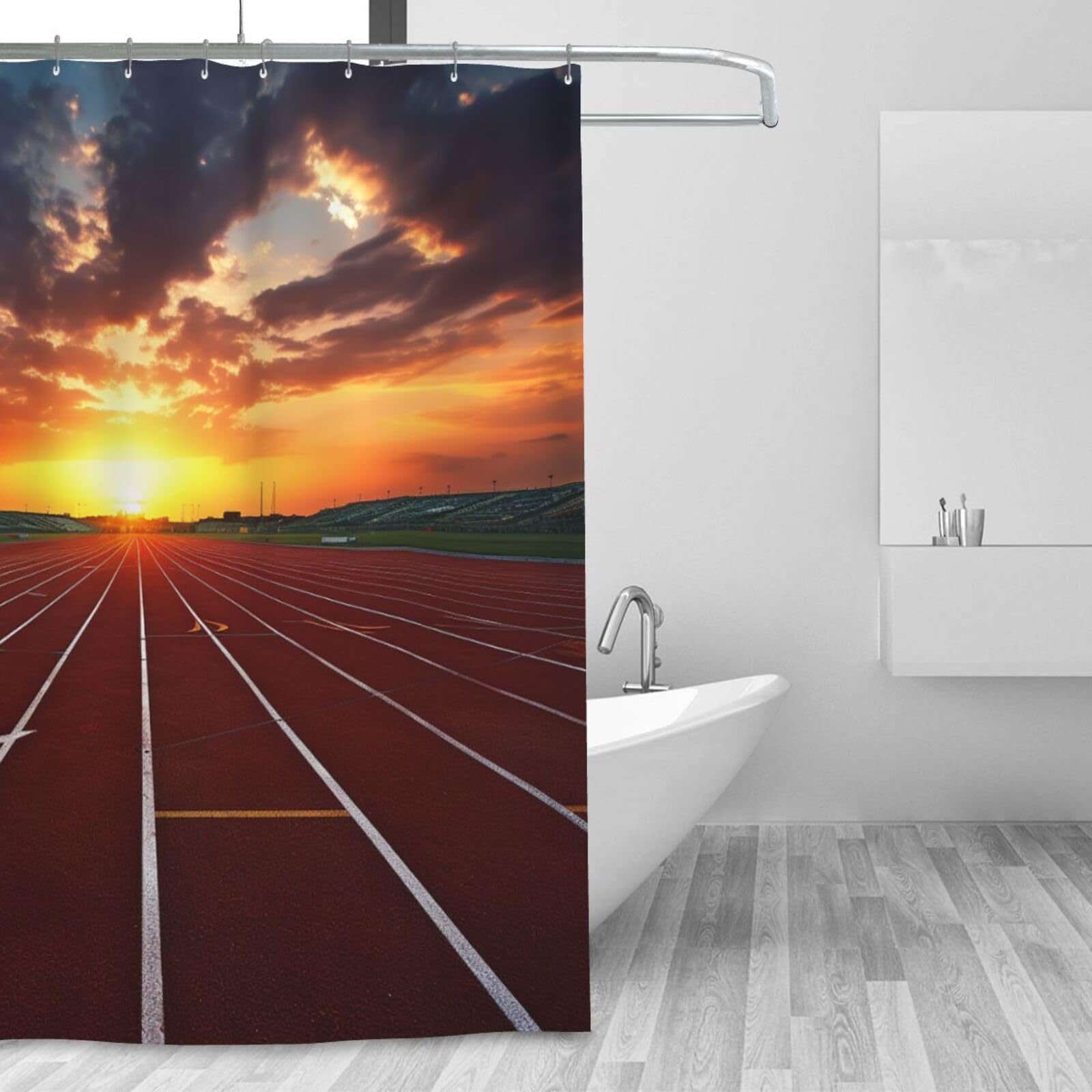 Rideau de douche design crépuscule pour une décoration de salle de bain moderne