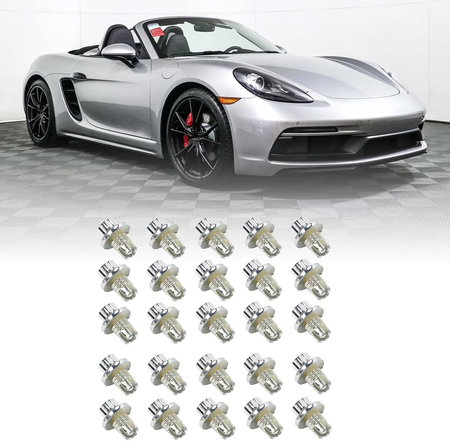 25 Pcs Silver Wheel Lip Rivets ABS Rivets Nuts for AH DS Series Rim Screw Bolt Replacement Accessory image 5